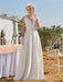 White Intage Wedding Dress V-Neck Sleeveless Natural Waist Satin Fabric Floor-Length Fringe Traditional Dresses For Bride