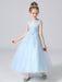 White Flower Girl Dresses Jewel Neck Sleeveless Bows Kids Party Dresses Princess Dress