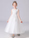 White Flower Girl Dresses Jewel Neck Sleeveless Bows Kids Party Dresses Princess Dress