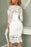 White Knee Length Short Formal Dresses Half Sheath Lace Homecoming Dress - Prom Dresses