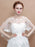White Lace Appliqued Wedding Wraps | Bridelily - White / One Size - wedding wraps
