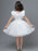 White Flower Girl Dresses A-Line Zipper V-Neck Sleeveless Tulle Flowers Kids Party Dresses
