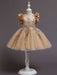 White Flower Girl Dresses A-Line Zipper V-Neck Sleeveless Tulle Flowers Kids Party Dresses
