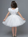 White Flower Girl Dresses A-Line Zipper V-Neck Sleeveless Tulle Flowers Kids Party Dresses