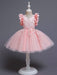 White Flower Girl Dresses A-Line Zipper V-Neck Sleeveless Tulle Flowers Kids Party Dresses
