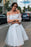 White Off the Shoulder Knee Length Tulle Homecoming Dresses with Lace - Prom Dresses