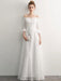 White Prom Dresses Long Off Shoulder Long Sleeve Maxi Formal Evening Gowns