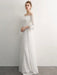 White Prom Dresses Long Off Shoulder Long Sleeve Maxi Formal Evening Gowns