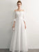 White Prom Dresses Long Off Shoulder Long Sleeve Maxi Formal Evening Gowns
