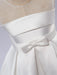 White Flower Girl Dress Tutu Toddlers Knee Length Satin Pageant Dinner Dress