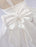 White Flower Girl Dress Tutu Toddlers Knee Length Satin Pageant Dinner Dress