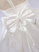 White Flower Girl Dress Tutu Toddlers Knee Length Satin Pageant Dinner Dress