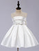 White Flower Girl Dress Tutu Toddlers Knee Length Satin Pageant Dinner Dress