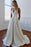 Charming V-neck Bow Back A-Line Wedding Dress - Wedding Dresses