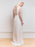 White Simple Wedding Dress A-Line V-Neck Sleeveless Backless Buttons Satin Fabric Lace Long Bridal Dresses
