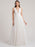 White Simple Wedding Dress A-Line V-Neck Sleeveless Floor-Length Pleated Tulle Bridal Gowns