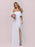 White Simple Wedding Dress Chiffon Bateau Neck Sleeveless Split Front A-Line Long Bridal Gowns