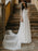 White Simple Wedding Dress Lace Jewel Neck Half Sleeves Backless A-Line Lace Chiffon Long Bridal Gowns