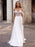 White Simple Wedding Dress Satin Fabric Strapless Sleeveless Cut Out A-Line Off The Shoulder Long Bridal Dresses