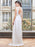 White Simple Wedding Dress Satin Fabric V-Neck Sleeveless Buttons Split A-Line Long Bridal Gowns