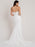 White Simple Wedding Dress Sheath Strapless Sleeveless Buttons Chapel Train Matte Satin Bridal Dresses