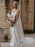 White Simple Wedding Dress With Train Sheath V-Neck Spaghetti Straps Sleeveless Natural Waist Backless Long Bridal Dresses