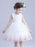 White Flower Girl Dresses Jewel Neck Sleeveless Bows Kids Social Party Dresses