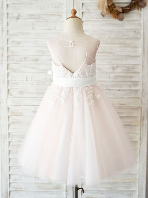 Flower Girl Dresses Sleeveless Sash Formal Tulle Lace Kids Pageant Dresses