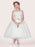 Flower Girl Dresses White Tulle Jewel Neck Sleeveless Formal Kids Pageant Dresses