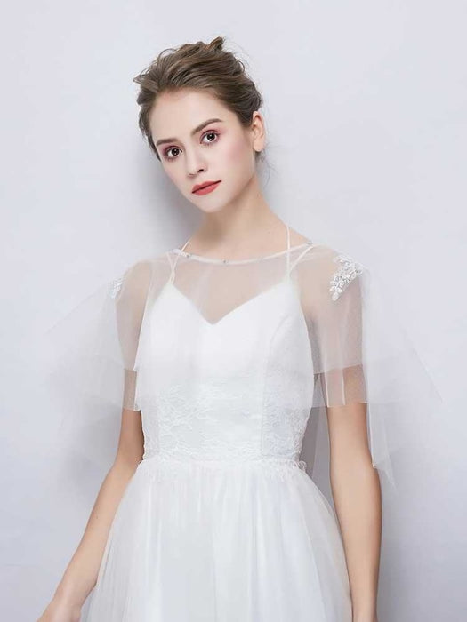 White Tulle White Wedding Wraps | Bridelily - wedding wraps