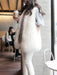 White Vest Faux Fur Sleeveless Chic Polyester Vest for Women