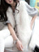 White Vest Faux Fur Sleeveless Chic Polyester Vest for Women