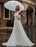 White Wedding Dress Illusion Neckline Sleeveless Applique Chiffon Floor Length Bridal Gowns Train Dress