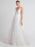 White Wedding Dress V-Neck Sleeveless With Train Natural Waist Backless Long Bridal Dresses