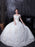 White Wedding Dresses Lace Off Shoulder Short Sleeve Lace Applique Floor Length Bridal Dress