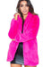 Winter Daily Regular Stand Long Faux Fur Coats - Fuchsia / S - womens furs & leathers