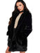 Winter Daily Regular Stand Long Faux Fur Coats - Black / S - womens furs & leathers