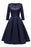 Women Fall Evening Party Work Satin Lace Dress - Dark Blue Dress / S - lace dresses