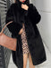 Women Faux Fur Coats Apricot Long Sleeves Turndown Collar Casual Long Winter Coat