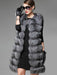 Women Faux Fur Vest Sleeveless Jacket Grey Quilted Gilet