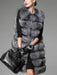 Women Faux Fur Vest Sleeveless Jacket Grey Quilted Gilet