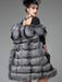 Women Faux Fur Vest Sleeveless Jacket Grey Quilted Gilet