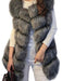 Women's Coats Pink Sleeveless Faux Fur Coat Layered Winter Coat