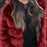 Womens Daily Winter Hooded Faux Fur Coat - S / Burgundy - womens furs & leathers