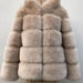 Womens Daily Winter Hooded Faux Fur Coat - S / Taupe - womens furs & leathers