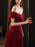 Women's Evening Dress A-Line Bateau Neck Matte Satin Floor-Length Beaded Formal Dinner Dresses