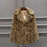 Womens Fall & Winter Leopard Daily Faux Fur Coat - S / Yellow - womens furs & leathers