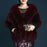 Womens Going out Winter Short Fur Coat - Free Size / Burgundy - womens furs & leathers