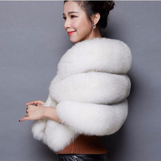 Womens Going out Winter Short Fur Coat - Free Size / White - womens furs & leathers