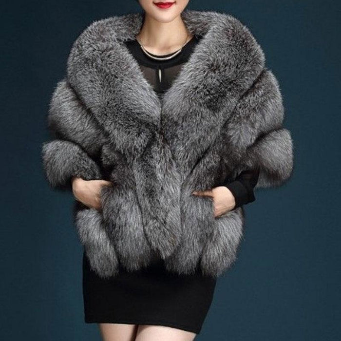 Womens Going out Winter Short Fur Coat - Free Size / Dark Grey - womens furs & leathers